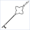 14K White Gold 0.15 ct Diamond Key Womens Pendant - 24diamonds.com