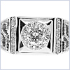 14K White Gold 1.02 ct Diamond Mens Ring - 24diamonds.com