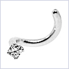 14K White Gold 0.02 ct Diamond Nose Screw Ring - 24diamonds.com