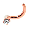 14K Rose Gold 0.02 ct Diamond Nose Screw Ring - 24diamonds.com