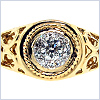 14K Yellow Gold 0.51 ct Diamond Mens Ring - 24diamonds.com