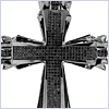 14K White Gold 1.36 ct Diamond Mens Black Cross Pendant - 24diamonds.com