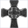 14K White Gold 3.33 ct Diamond Mens Black Cross Pendant - 24diamonds.com
