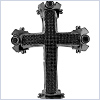 14K White Gold 0.60 ct Diamond Mens Black Cross Pendant - 24diamonds.com