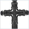14K White Gold 2.65 ct Diamond Mens Black Cross Pendant - 24diamonds.com