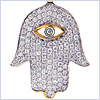 14K Yellow Gold 0.59 ct Diamond Jewish Hamsa Pendant - 24diamonds.com