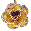 14K Yellow Gold Rose 0.62 ct Diamond Women's Pendant - 24diamonds.com