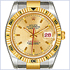 Rolex Datejust Turn-O-Graph Mens Watch 116263-GOLD - 24diamonds.com