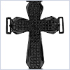 10K White Gold 0.74 ct Diamond Mens Black Cross Pendant - 24diamonds.com