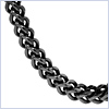 10K Gold Mens Franco Black Chain 30 Inches - 24diamonds.com