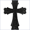 14K White Gold 0.62 ct Diamond Mens Black Cross Pendant - 24diamonds.com