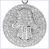 14K White Gold 0.62 ct Diamond Jewish Hamsa Pendant - 24diamonds.com