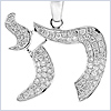 14K White Gold 0.50 ct Diamond Chai Unisex Pendant - 24diamonds.com