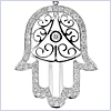 14K White Gold 1.44 ct Diamond Jewish Hamsa Pendant - 24diamonds.com