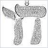 14K White Gold 1.36 ct Diamond Chai Unisex Pendant - 24diamonds.com
