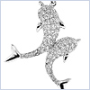 14K White Gold 0.78 ct Diamond Womens Dolphin Pendant - 24diamonds.com