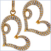14K Yellow Gold 1.80 ct Diamond Womens Heart Earrings - 24diamonds.com