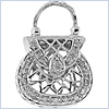 925 Sterling Silver 0.20 ct Diamond Womens Bag Pendant - 24diamonds.com