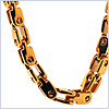 Yellow Gold Plated Stainless Steel Mens  Bicycle Chain 36 Inches - 24diamonds.com