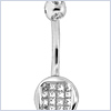 14K White Gold 0.50 ct Diamond Women's Navel Ring - 24diamonds.com