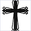 14K White Gold 0.58 ct Diamond Mens Black Cross Pendant - 24diamonds.com