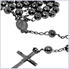 925 Sterling Silver Mens Black Rosary Necklace 18 3/4 Inches - 24diamonds.com