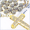 10K Yellow Gold 29.02 ct Diamond Mens Rosary Necklace - 24diamonds.com