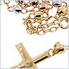 10K Three Tone Gold Mens Rosary Necklace 16 Inches - 24diamonds.com