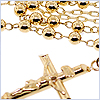 10K Yellow Gold Mens Rosary Necklace 17 Inches - 24diamonds.com