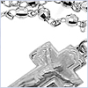 10K White Gold Mens Rosary Necklace 16 Inches - 24diamonds.com