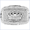 10K White Gold Mens 1.28 ct Diamond Crown Ring - 24diamonds.com