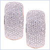 14K Rose Gold 3.44 ct Diamond Womens Hoop Earrings - 24diamonds.com