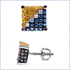 925 Sterling Silver 0.85 ct Diamond Mens Stud Earrings - 24diamonds.com