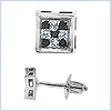 925 Sterling Silver Mens 0.10 ct Diamond Mens Stud Earrings - 24diamonds.com