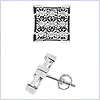 925 Sterling Silver 0.20 ct Diamond Mens Stud Earrings - 24diamonds.com