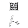 925 Sterling Silver  0.20 ct Diamond Mens Stud Earrings - 24diamonds.com