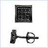 925 Sterling Silver 0.10 ct Diamond Mens Black PVD Stud Earrings - 24diamonds.com