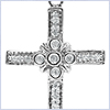 925 Sterling Silver 0.20 ct Diamond Womens Cross Pendant - 24diamonds.com