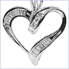 925 Sterling Silver Womens 0.35 ct Diamond Heart Pendant - 24diamonds.com