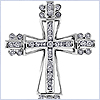 14K White Gold 0.68 ct Diamond Mens Cross Pendant - 24diamonds.com