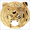 10K Yellow Gold Mens Signet Tiger Head Ring - 24diamonds.com