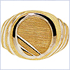 10K Yellow Gold Mens Signet Ring - 24diamonds.com