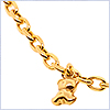 10K Yellow Gold Womens Ankle Charm Bracelet 10 Inches - 24diamonds.com