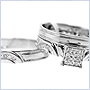 925 Sterling Silver 0.65 ct Three Piece Diamond Engagement Set - 24diamonds.com