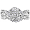 925 Sterling Silver 0.75 ct Diamond Engagement Ring Set - 24diamonds.com