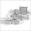 925 Sterling Silver 0.75 ct Diamond Engagement Ring Set - 24diamonds.com