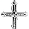 14K White Gold 0.30 ct Diamond Mens Cross Pendant - 24diamonds.com