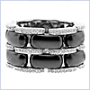 14K White Gold Black Ceramic 0.48 ct Diamond Womens Ring - 24diamonds.com
