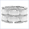 14K White Gold White Ceramic 0.48 ct Diamond Womens Ring - 24diamonds.com