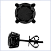 14K White Gold 3.58 ct Diamond Unisex Black Stud Earrings - 24diamonds.com